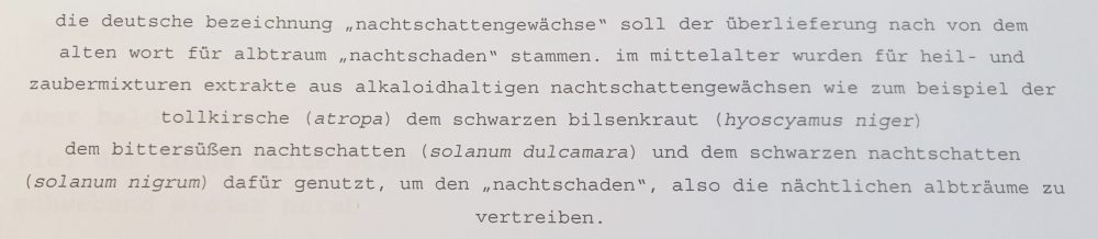 Auszug aus einem der Texte