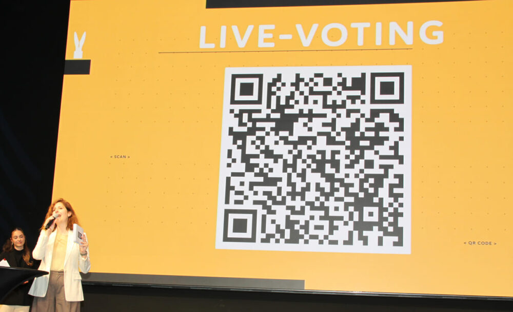 QR-Code fürs kurze Online-Voting während der Gala