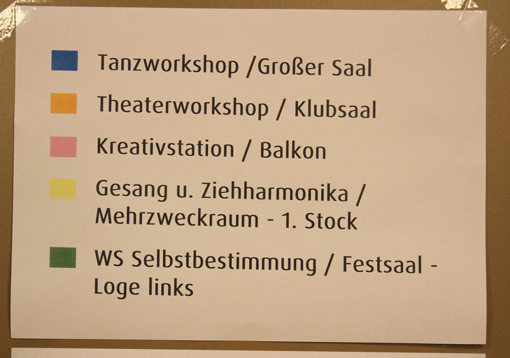 Liste der Workshops
