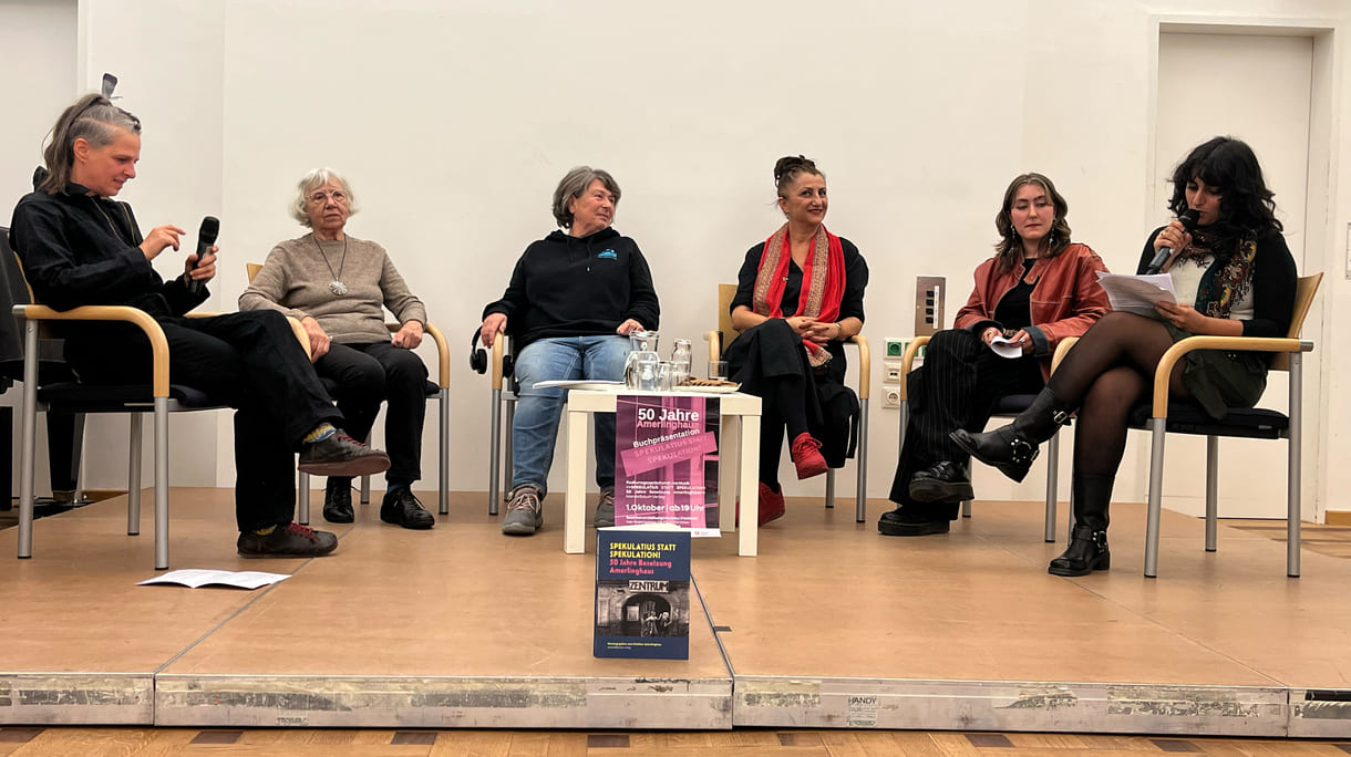 Gesprächsrunde zu 50 Jahre Amerlinghaus bei der Buchpräsentation