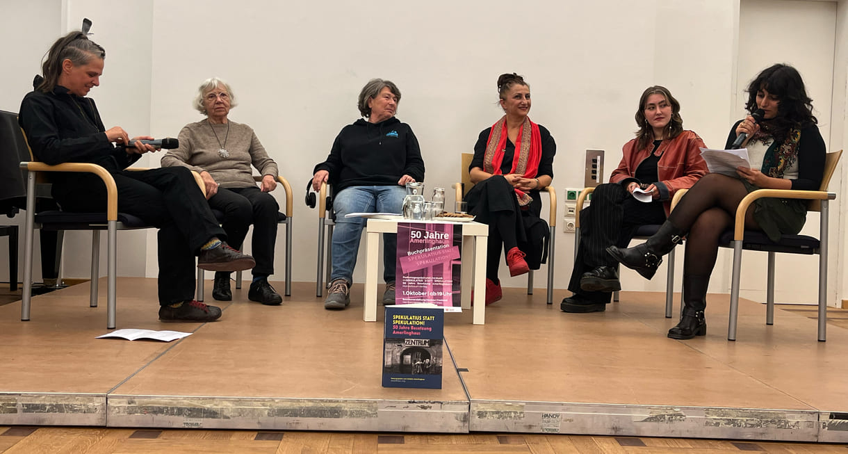 Gesprächsrunde zu 50 Jahre Amerlinghaus bei der Buchpräsentation