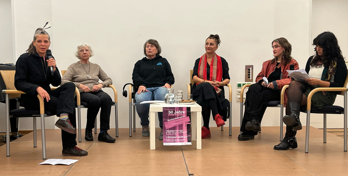 Gesprächsrunde zu 50 Jahre Amerlinghaus bei der Buchpräsentation