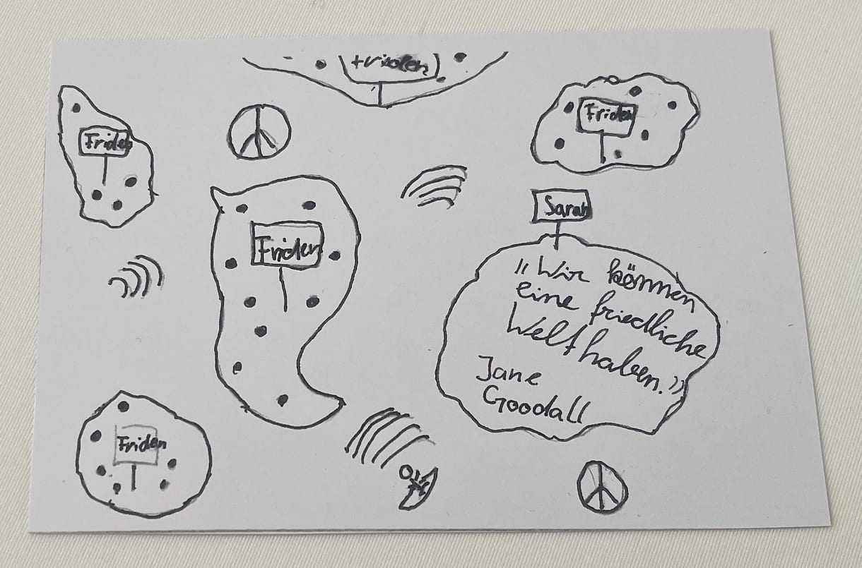 Postkarten mit Zeichnungen und Sprüchen