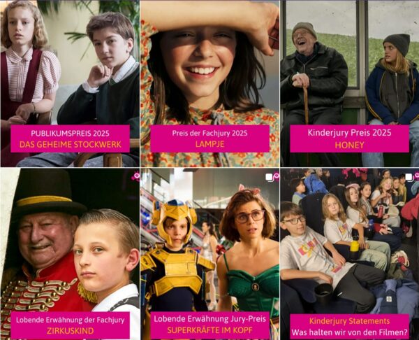 Screenshot der Postings des Kinderfilmfestivals auf instagram zu den vergebenen Preisen