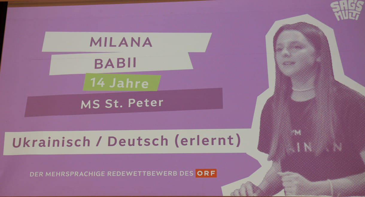 Insert zu Milana Babii, Ukrainisch, MS St. Peter in Klagenfurt (Kärnten)