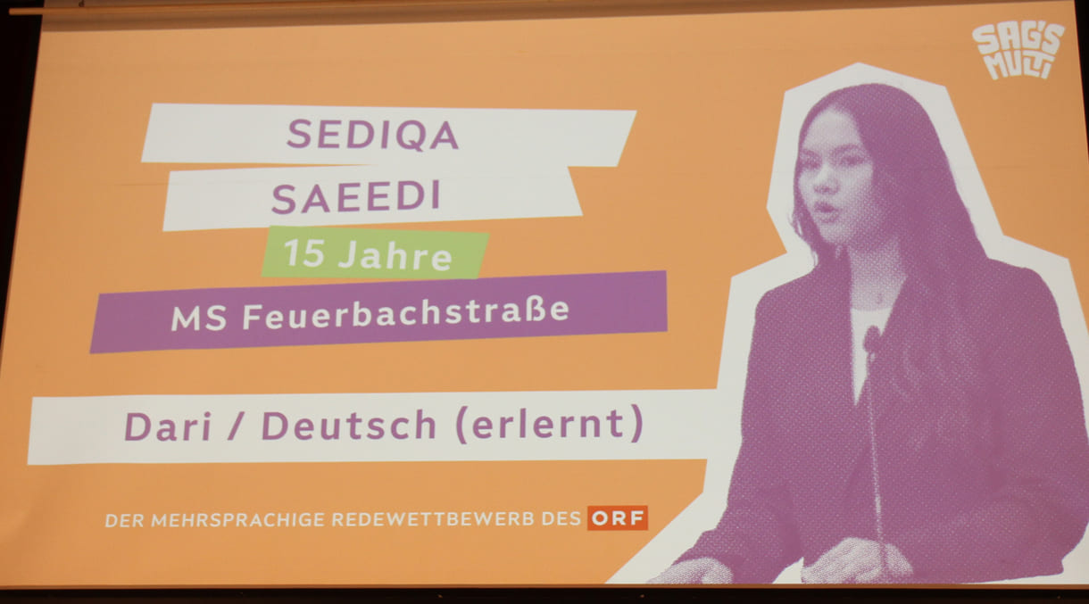 Insert zu Sediqa Saeedi, Dari (Afghanistan), MS Feuerbachstraße (Wien)