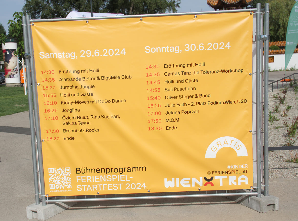 Das Bühnenprogramm fürs Eröffnungsfest des Wiener Ferienspiels