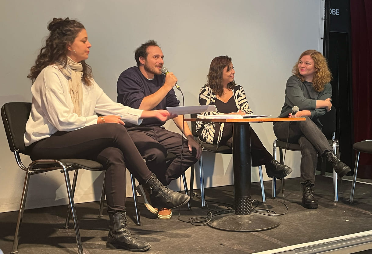 Inès Khannoussi, Samuel Machto, Roxana Stern und Elise Hofner vom Projekt „Langsam ohne zu zögern“