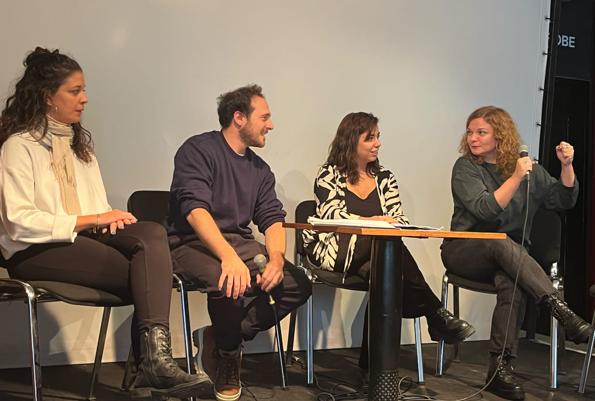 Inès Khannoussi, Samuel Machto, Roxana Stern und Elise Hofner vom Projekt „Langsam ohne zu zögern“