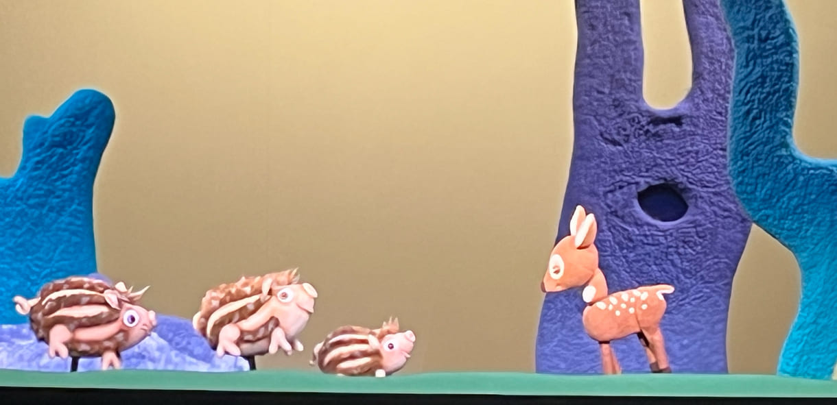 Rehkitz und Wildschweine