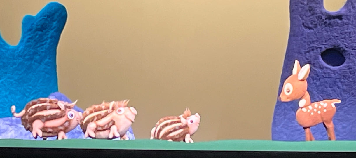 Rehkitz und Wildschweine