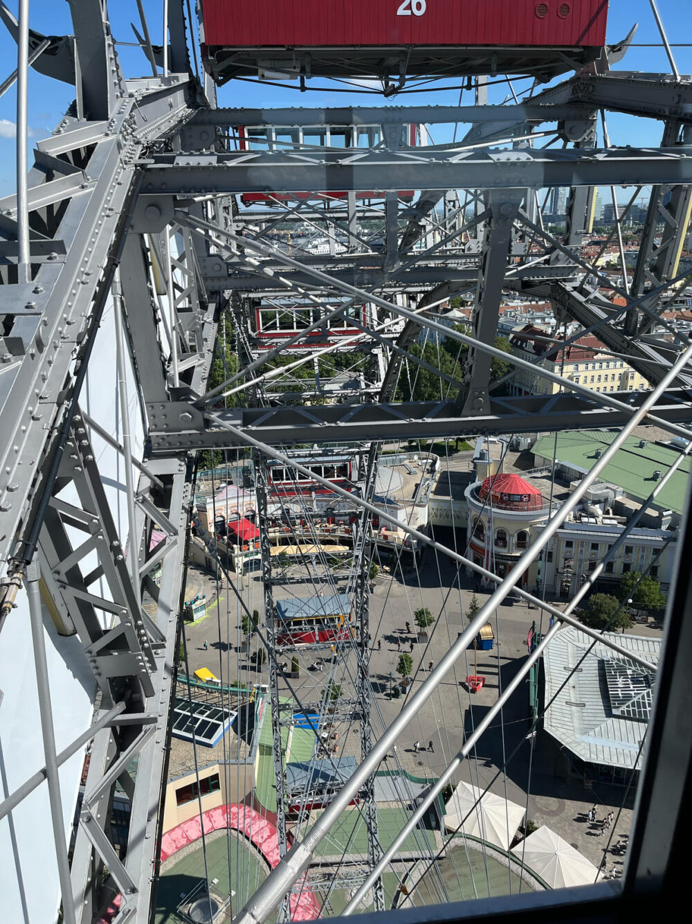 Blick aus der Riesenrad-Gondel