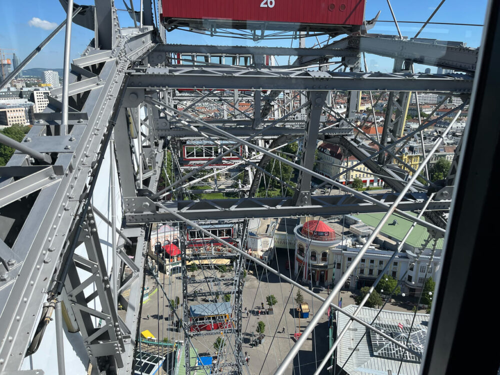 Blick aus der Riesenrad-Gondel