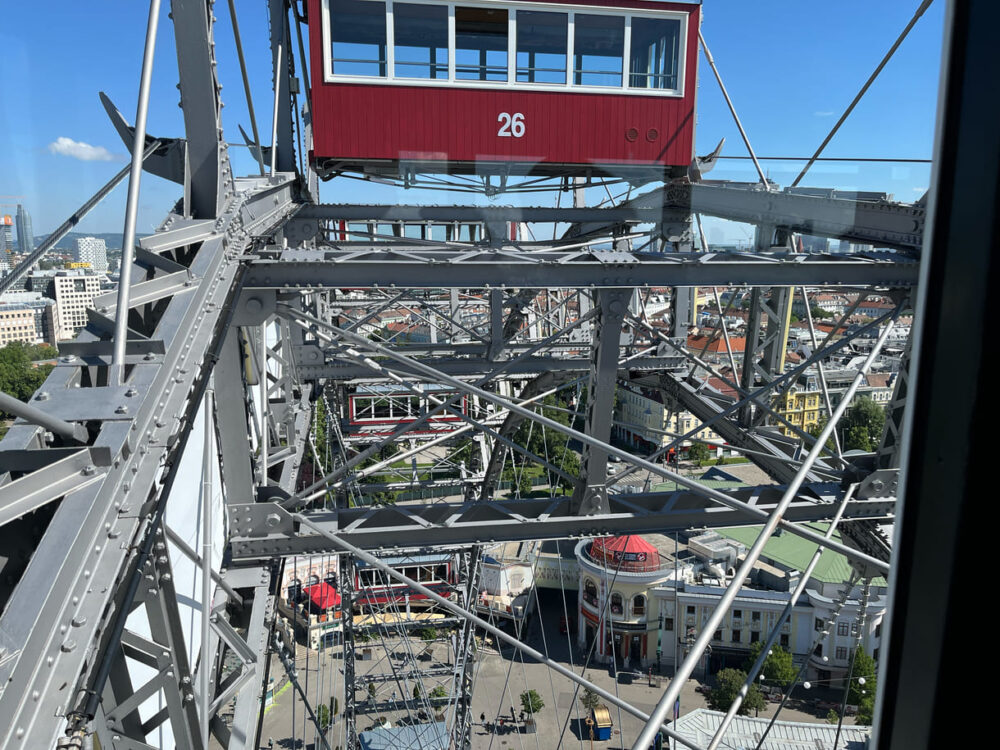 Blick aus der Riesenrad-Gondel