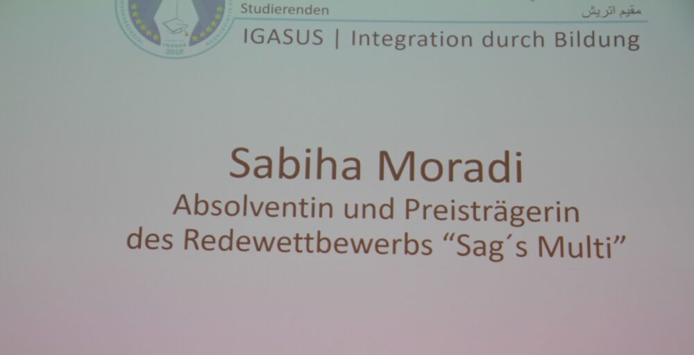 Sabiha Moradi war auch eine der Preisträger:innen des mehrsprachigen Redebewerbs 