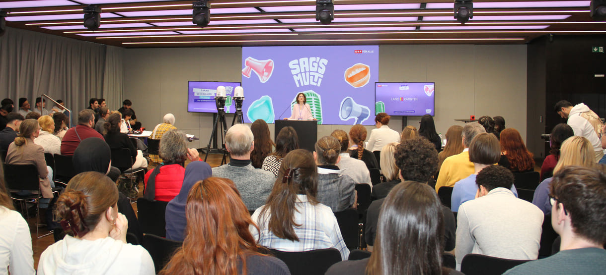 Sarah Schermaier (VBS – Vienna Business School, private Handelsakademie, Schönborngasse) sprach Englisch und Deutsch