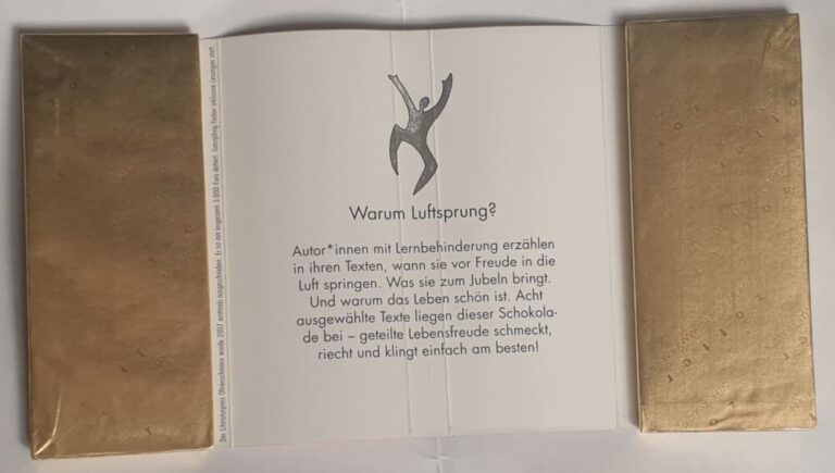 "Luftsprung"-Texte für die Schokolade-Doppelpackung