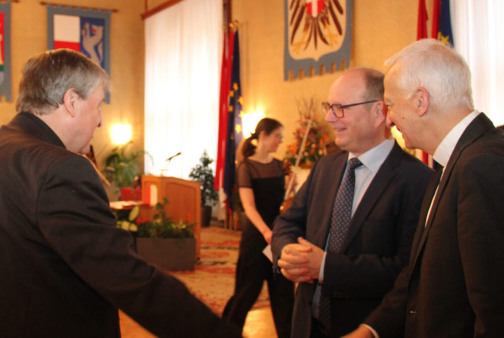 Helmut Schüller (u.a. einst Wiener Caritas-Direktor), Michael Landau (Caritas-Österreich-Präsidnet) und Jubilar Peter Wesely