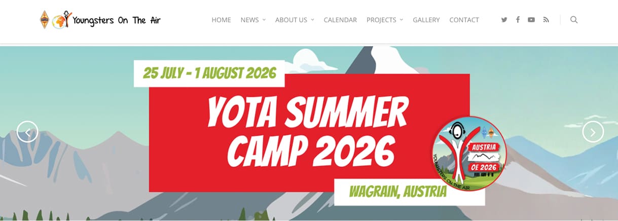 Screenshot von der YOTA-Camp-Homepage