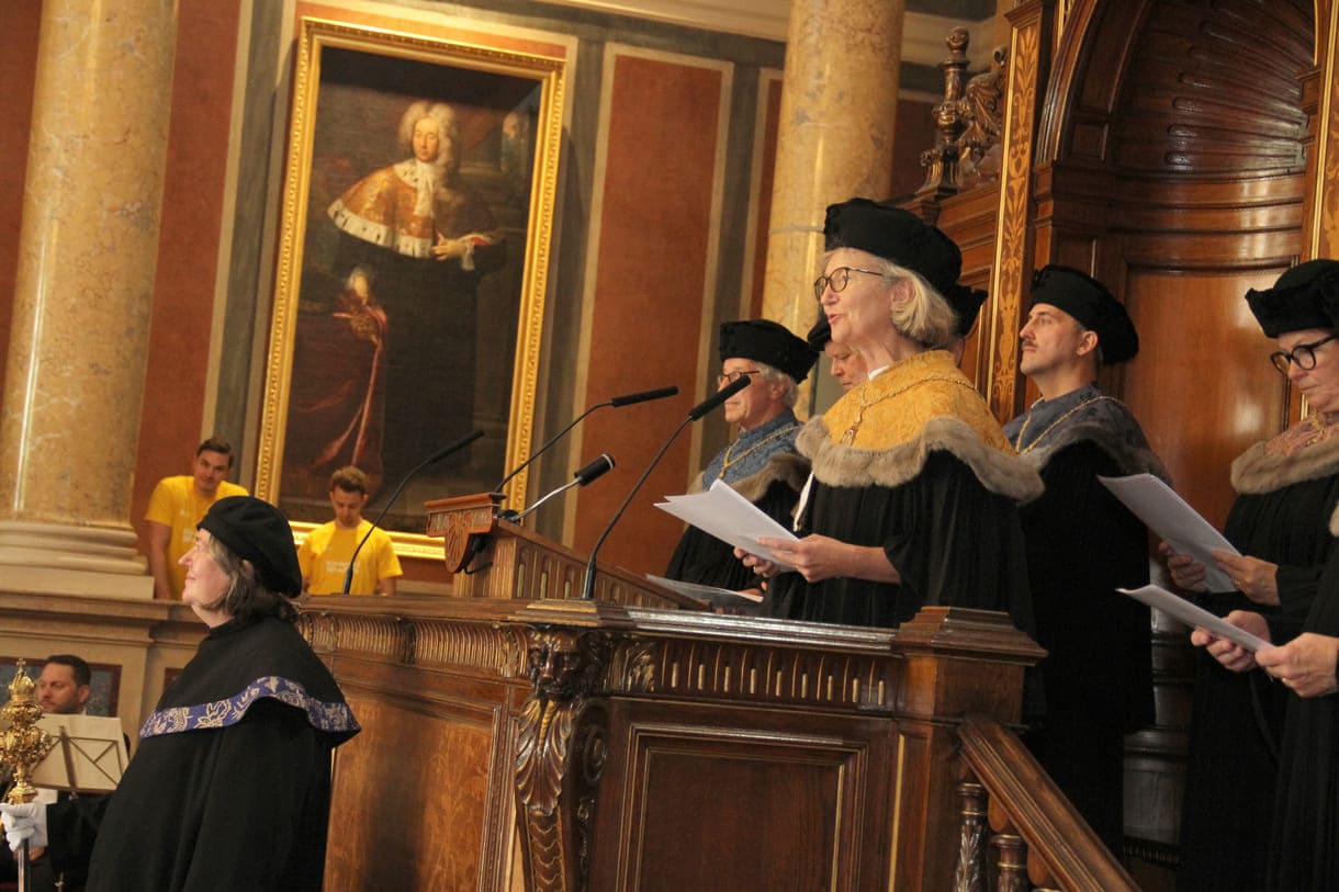 Die hochrangigen Vertreter:innen der Wiener Universitäten in ihren Talaren