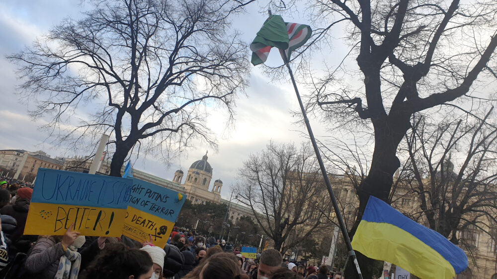 Kundgebung gegen den Angriffskrieg in der Ukraine