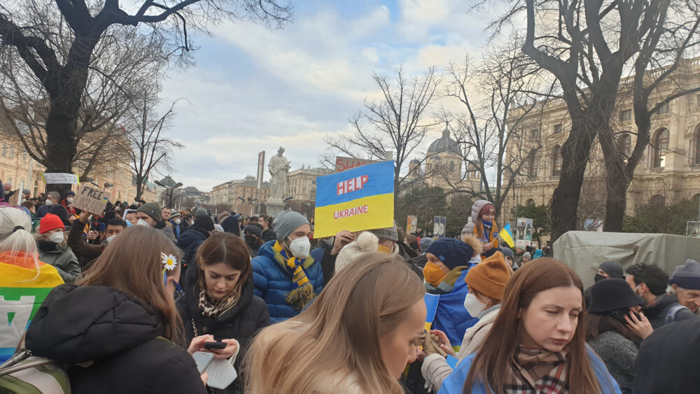 Kundgebung gegen den Angriffskrieg in der Ukraine