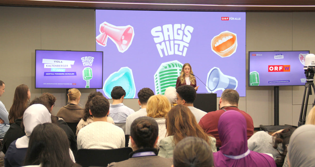 Viola Kaltenberger (Hertha Firnberg Schulen für Wirtschaft und Tourismus) mit Französisch und Deutsch)