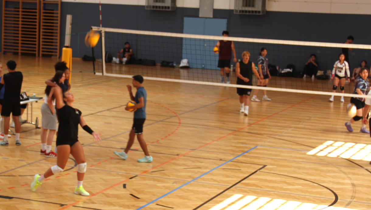 Gleichzeitig viele Volleyball-Spiele in der Halle