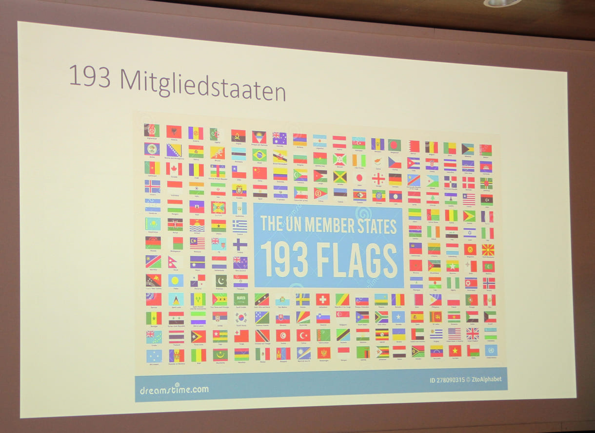 Folie, die Völkerrechtlerin Imrgard Marboe in der Lehrveranstaltung zu 80 Jahre UNO präsentierte