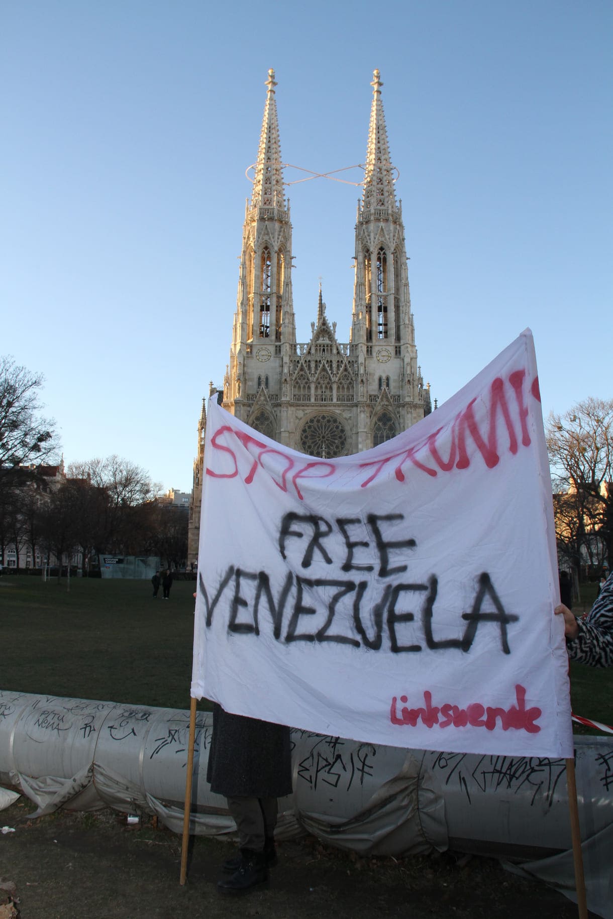 Auftaktkundgebung im Sigmund-Freud-Park, einem Teil des Parks vor der Votivkirche