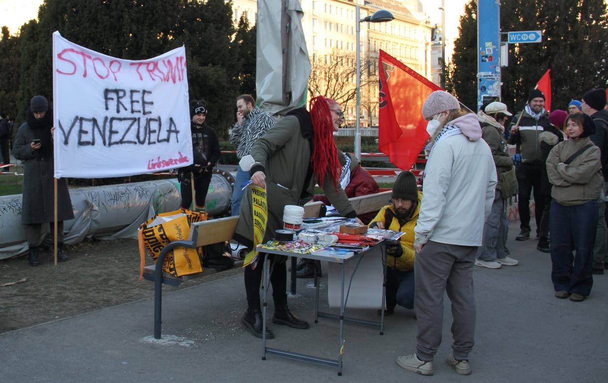 Auftaktkundgebung im Sigmund-Freud-Park, einem Teil des Parks vor der Votivkirche