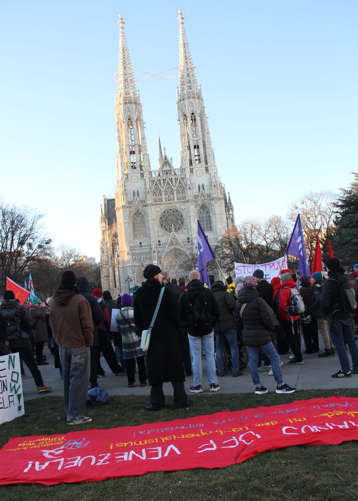 Auftaktkundgebung im Sigmund-Freud-Park, einem Teil des Parks vor der Votivkirche
