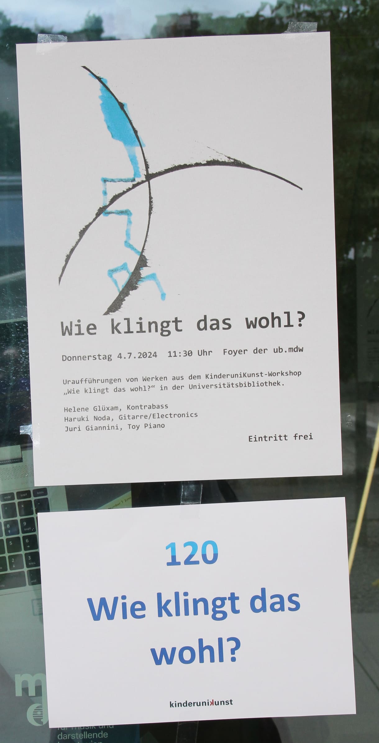 Das Plakat mit dem Titel zum kleinen Konzert 