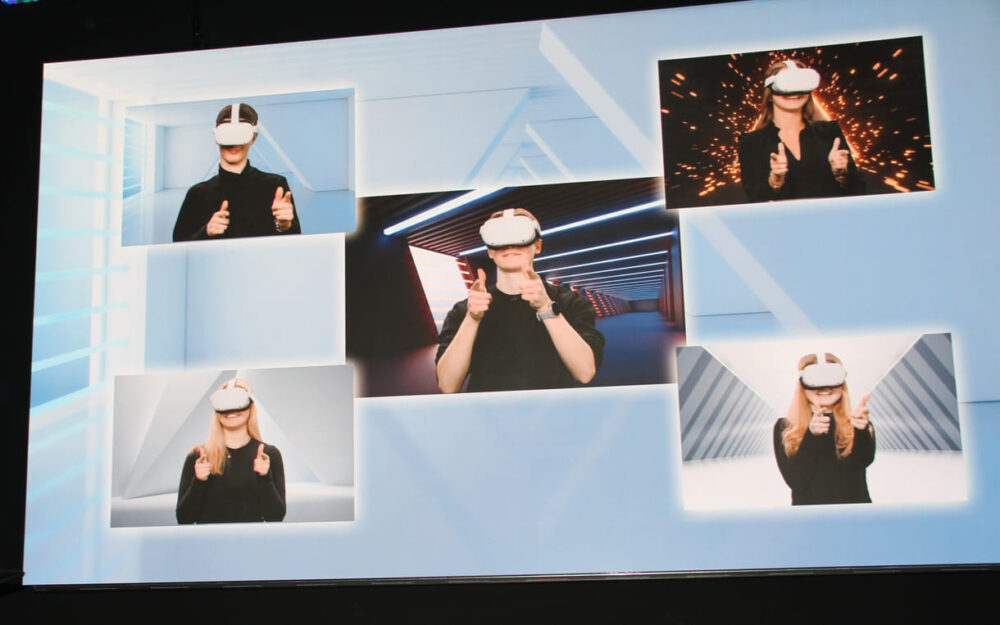 Die Projekt-Jugendlichen via VR-Brille in einer anderen Dimension