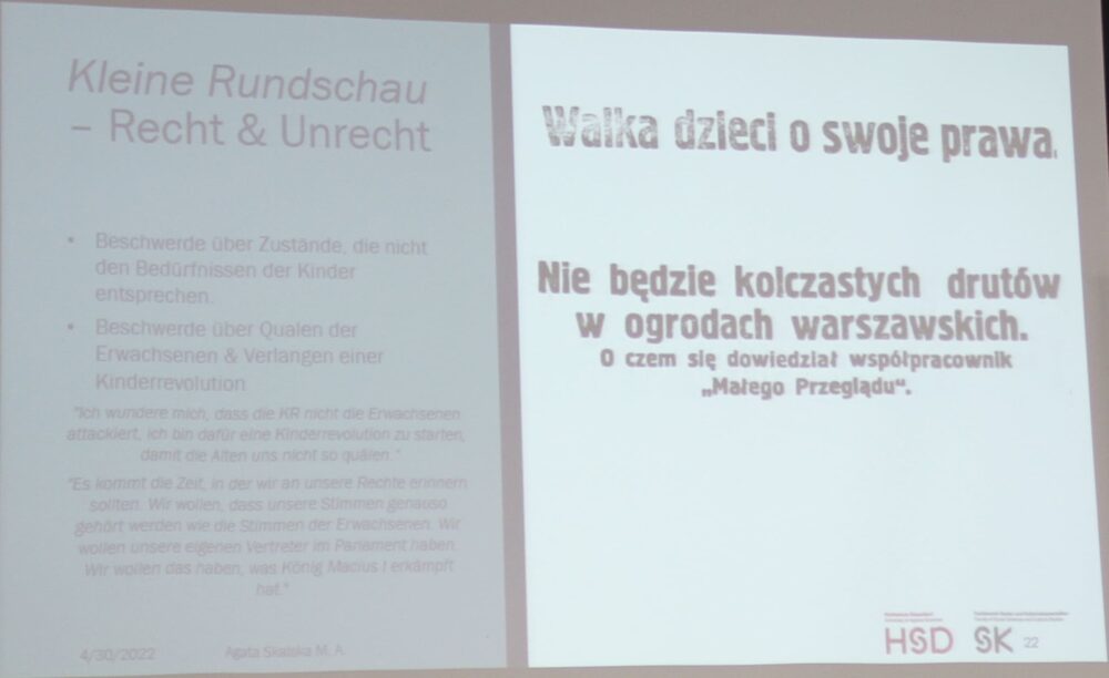 Aus dem Workshop über die von Korczak gegründete Kinderzeitung