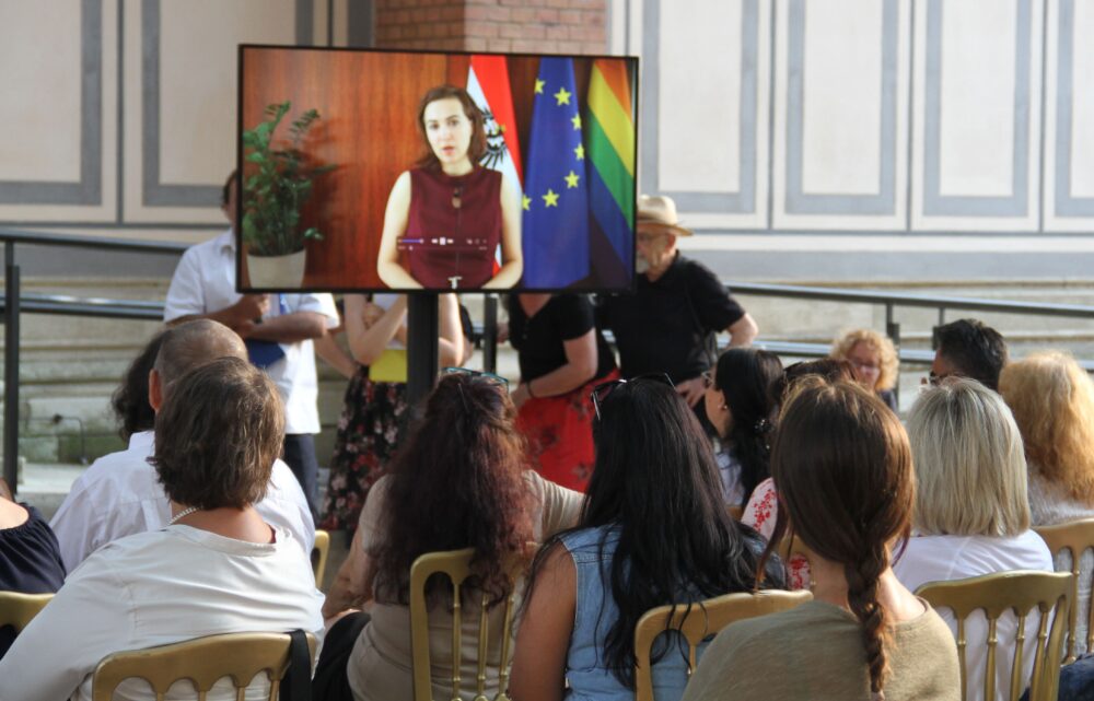 Videobotschaft der justizministerin Alma Zadić (Grüne)