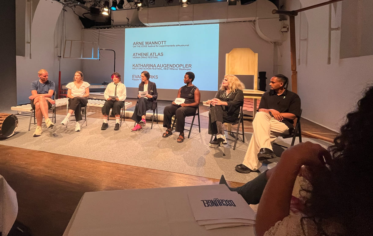 Arne Mannott (experimentelle zirkuskunst), Katharina Augendoppler (Wild und Schön Festival im Juni gemeinsam mit NEST /Staatsoper), Karla Mae Garcia, Anna Horn, Yahirwa-Stella Biziyaremye, Athene Atlas und Evan Parks