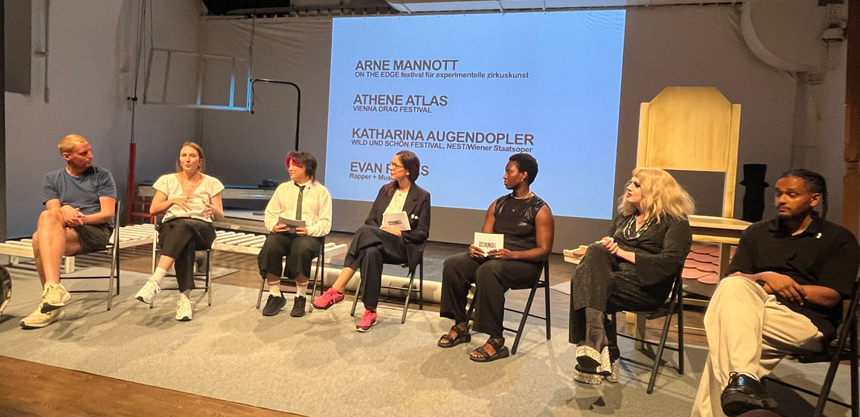 Arne Mannott (experimentelle zirkuskunst), Katharina Augendoppler (Wild und Schön Festival im Juni gemeinsam mit NEST /Staatsoper), Karla Mae Garcia, Anna Horn, Yahirwa-Stella Biziyaremye, Athene Atlas und Evan Parks