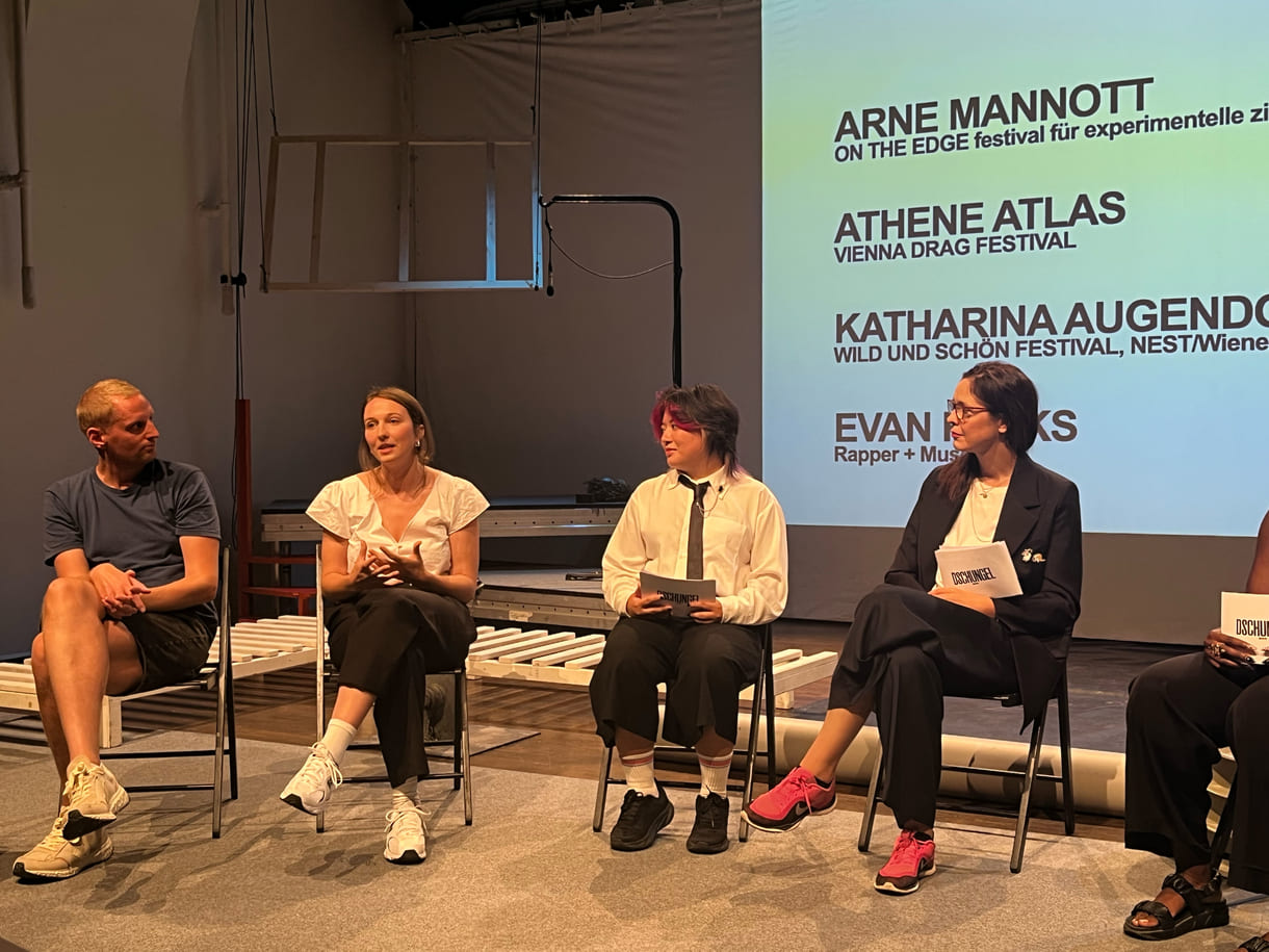 Arne Mannott (experimentelle zirkuskunst), Katharina Augendoppler (Wild und Schön Festival im Juni gemeinsam mit NEST /Staatsoper), Karla Mae Garcia, Anna Horn, Yahirwa-Stella Biziyaremye, Athene Atlas und Evan Parks